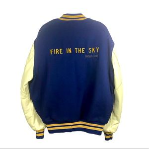 Fire In The Sky Movie Promo Vtg 1992 Varsity Jacket Leather Sleeves 48L XL/2XL